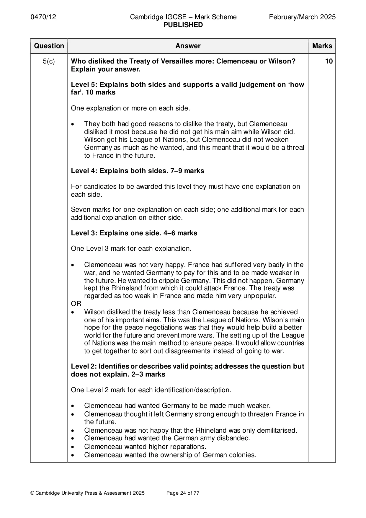 Mark scheme, page 24 of 77