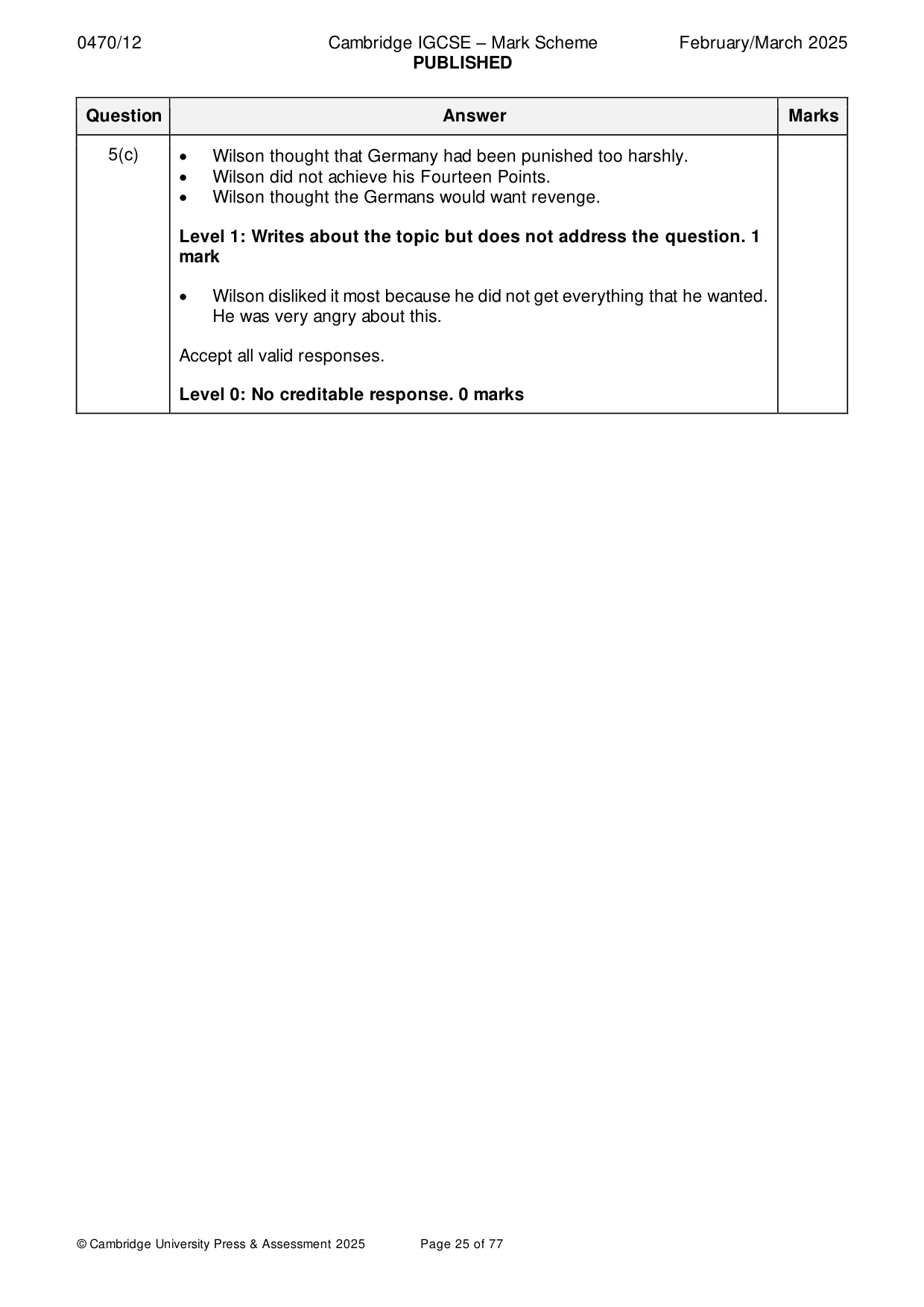 Mark scheme, page 25 of 77