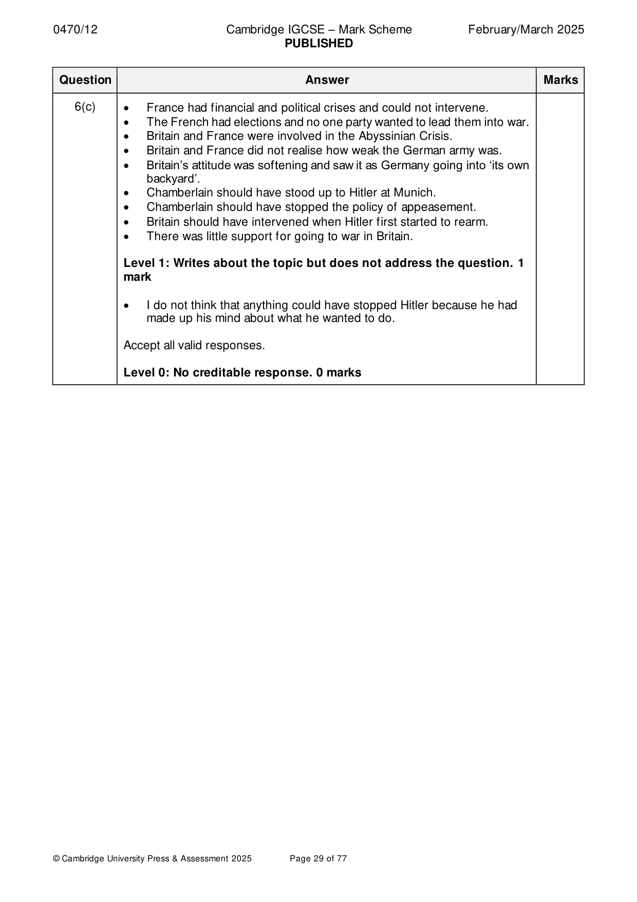 Mark scheme, page 29 of 77