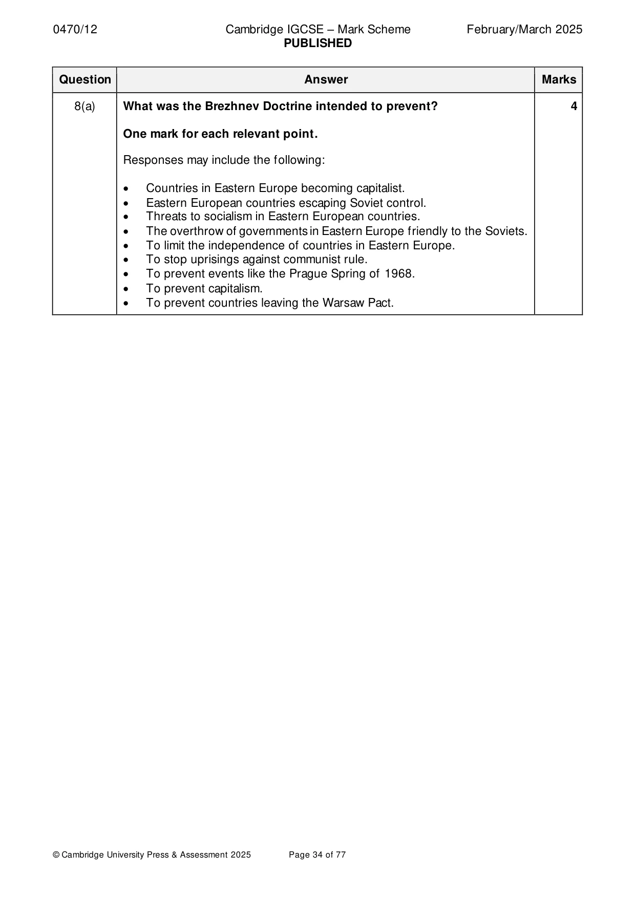 Mark scheme, page 34 of 77