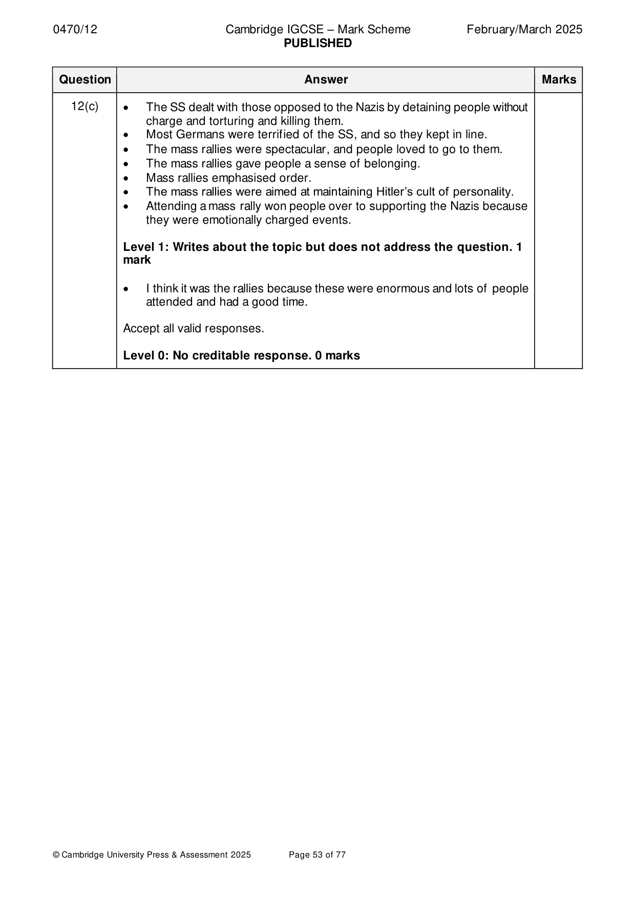 Mark scheme, page 53 of 77