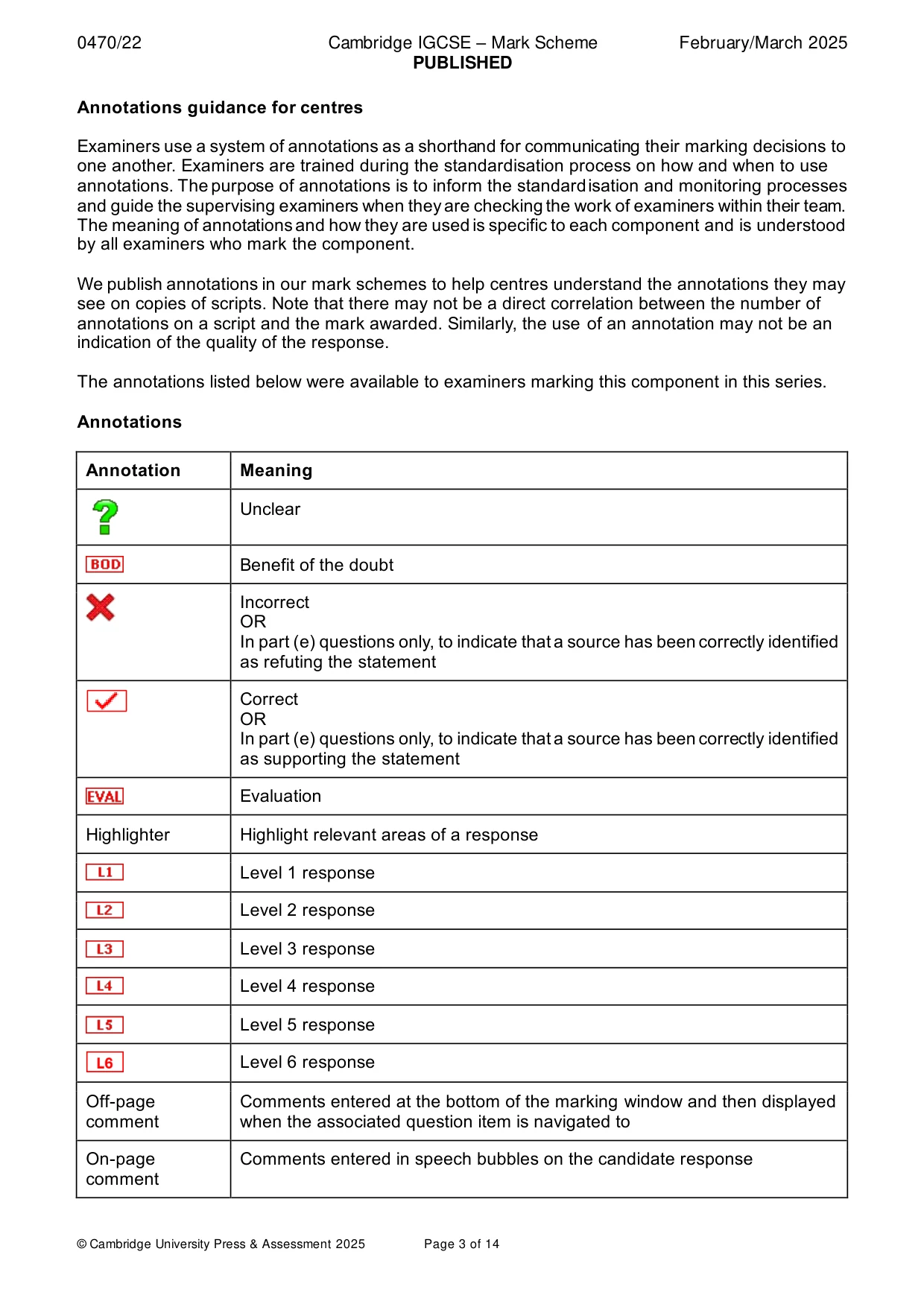 Mark scheme, page 3 of 14