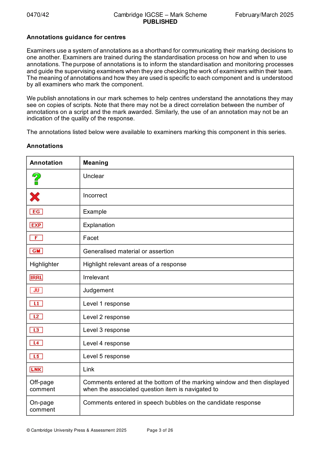 Mark scheme, page 3 of 26
