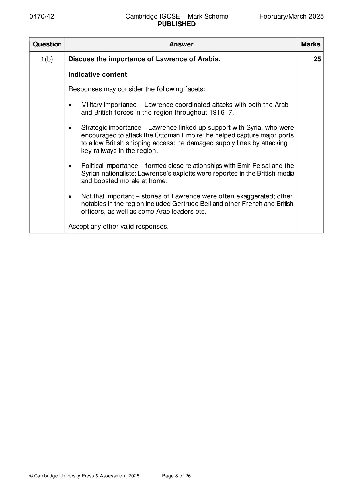 Mark scheme, page 8 of 26