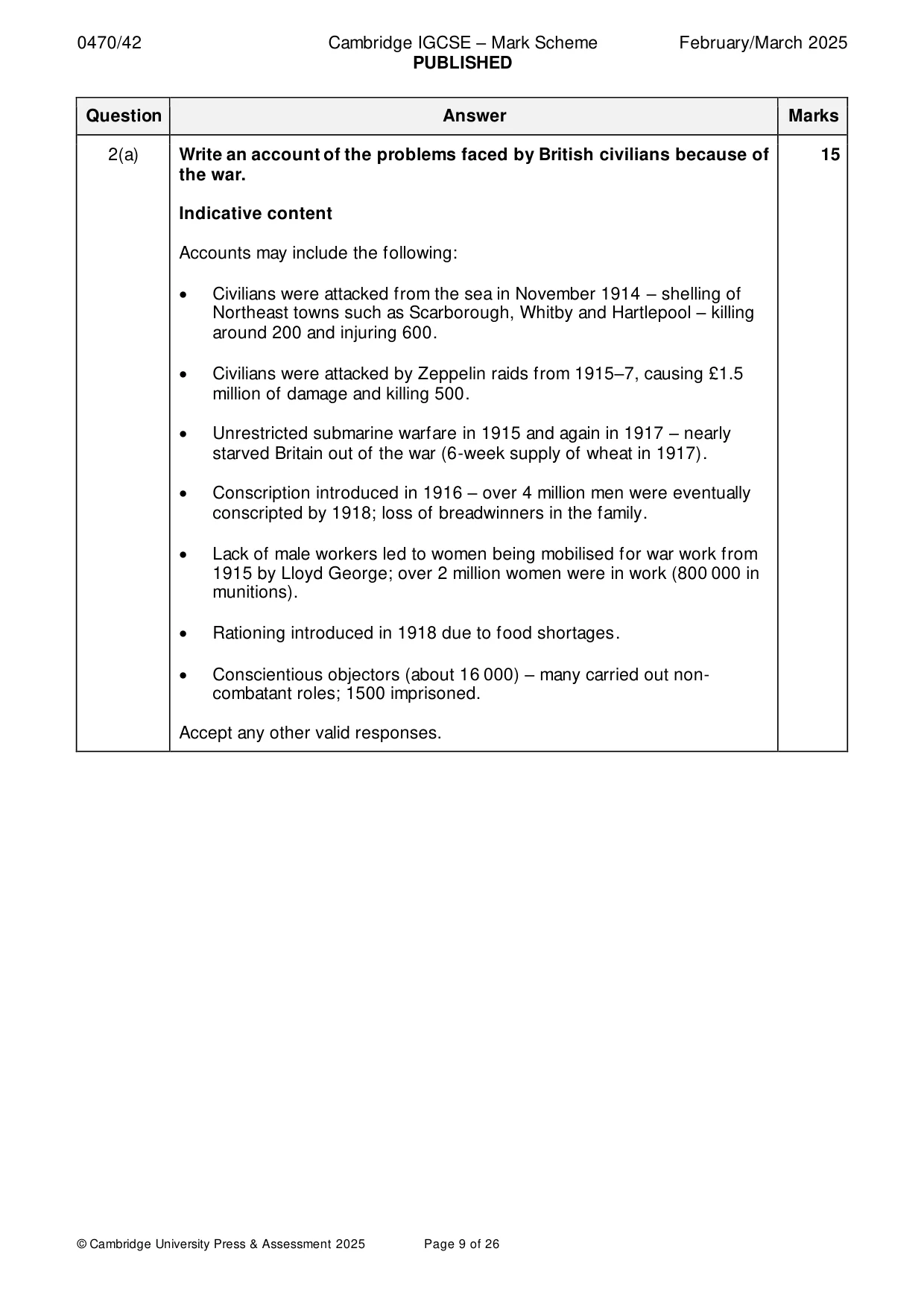 Mark scheme, page 9 of 26