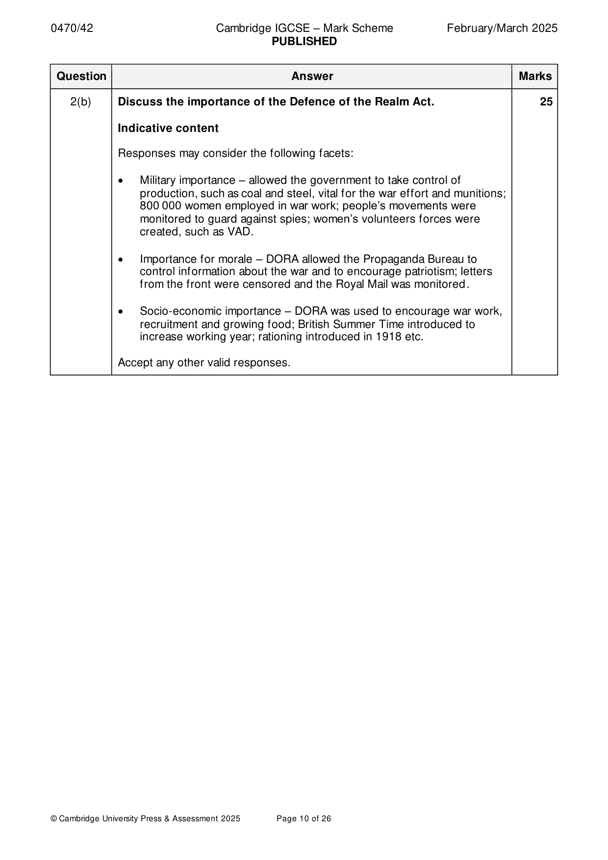 Mark scheme, page 10 of 26