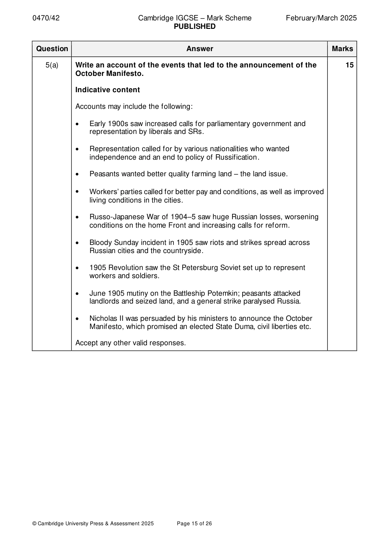 Mark scheme, page 15 of 26