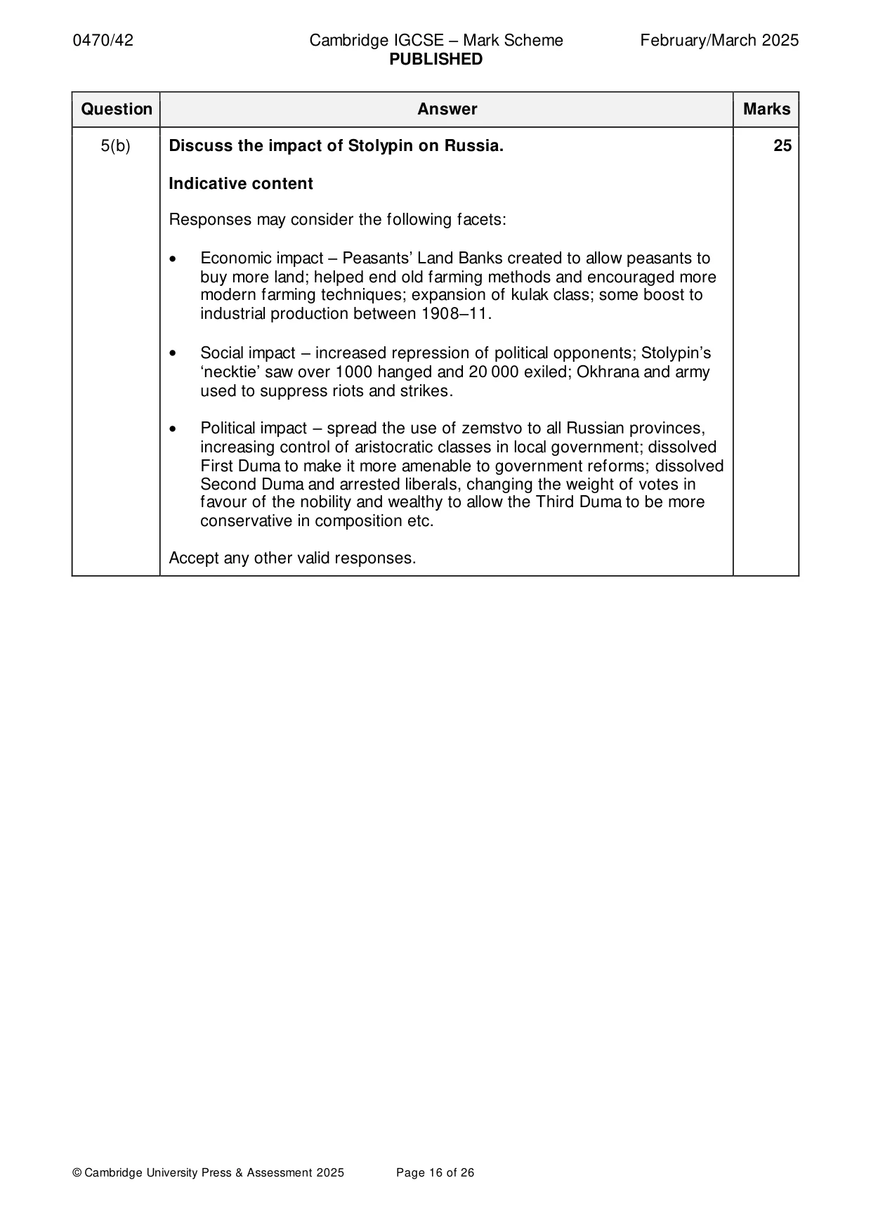 Mark scheme, page 16 of 26