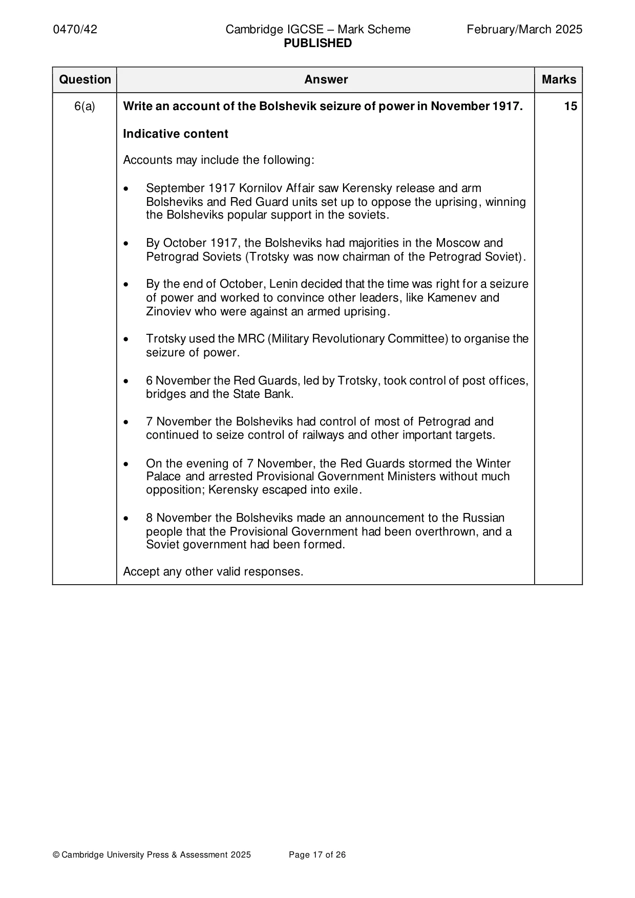 Mark scheme, page 17 of 26