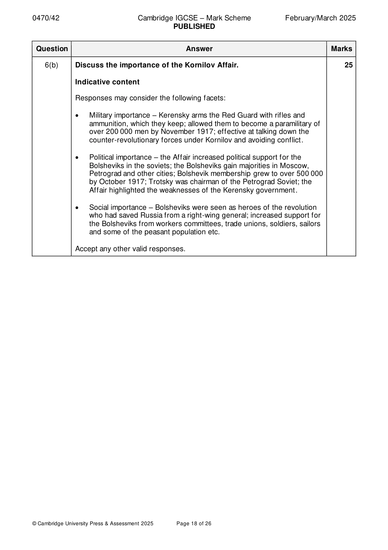 Mark scheme, page 18 of 26
