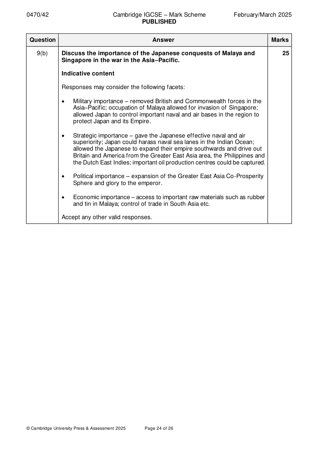 Mark scheme, page 24 of 26