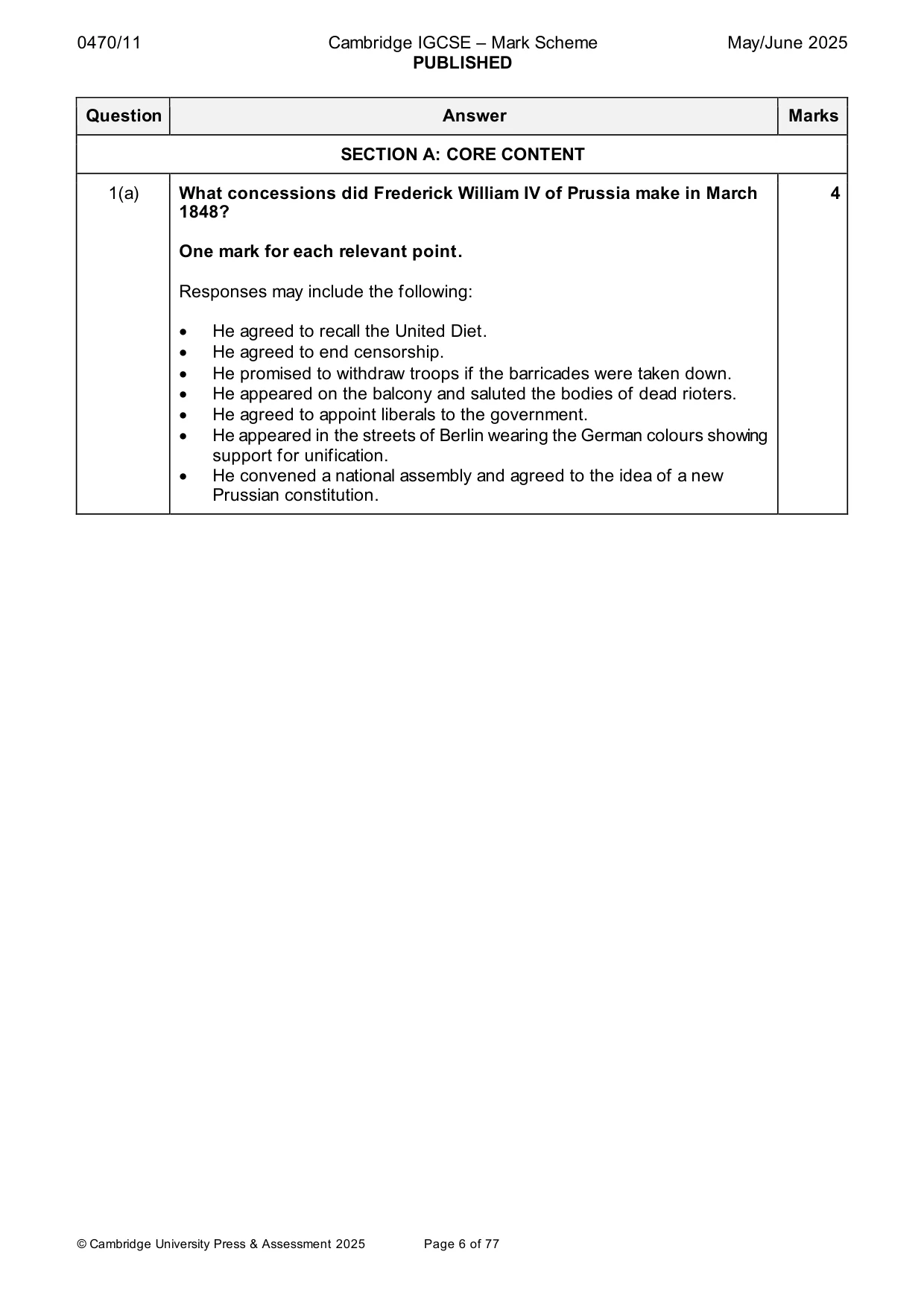 Mark scheme, page 6 of 77