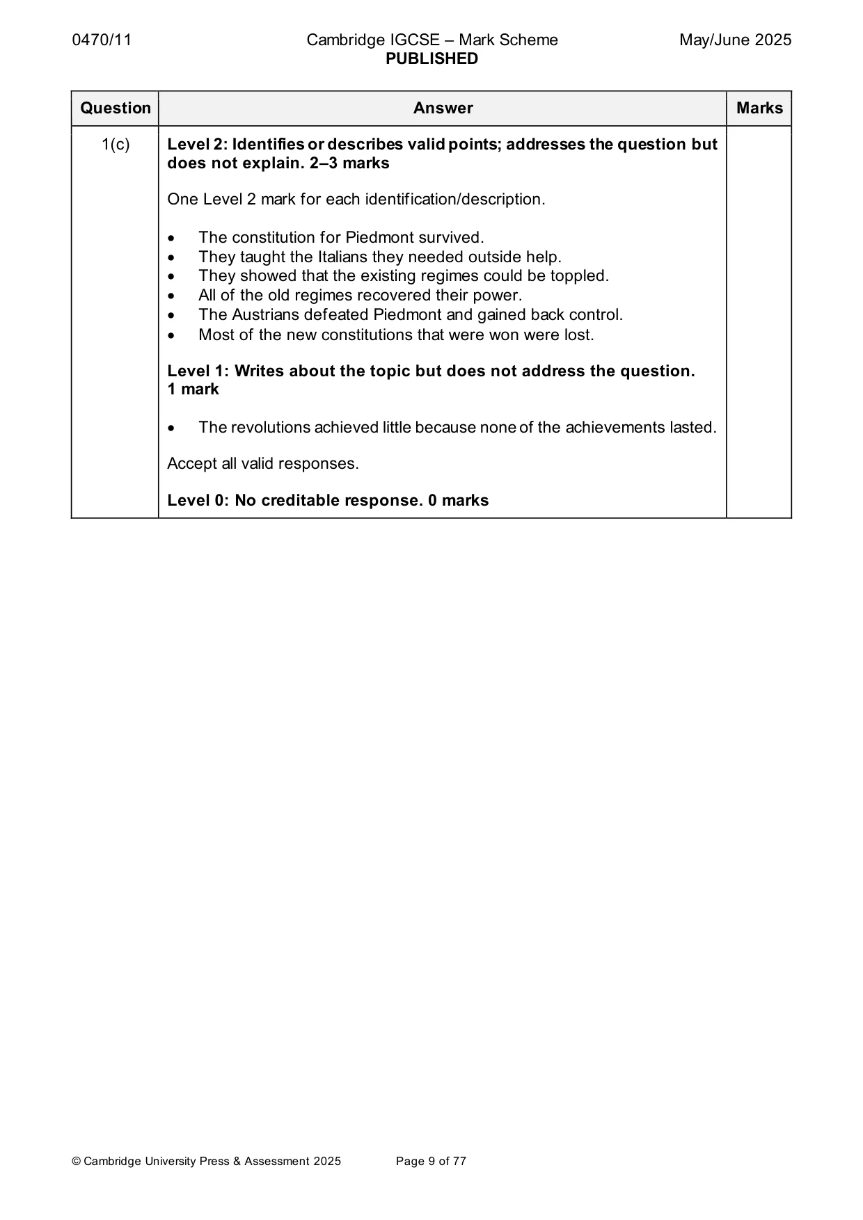 Mark scheme, page 9 of 77