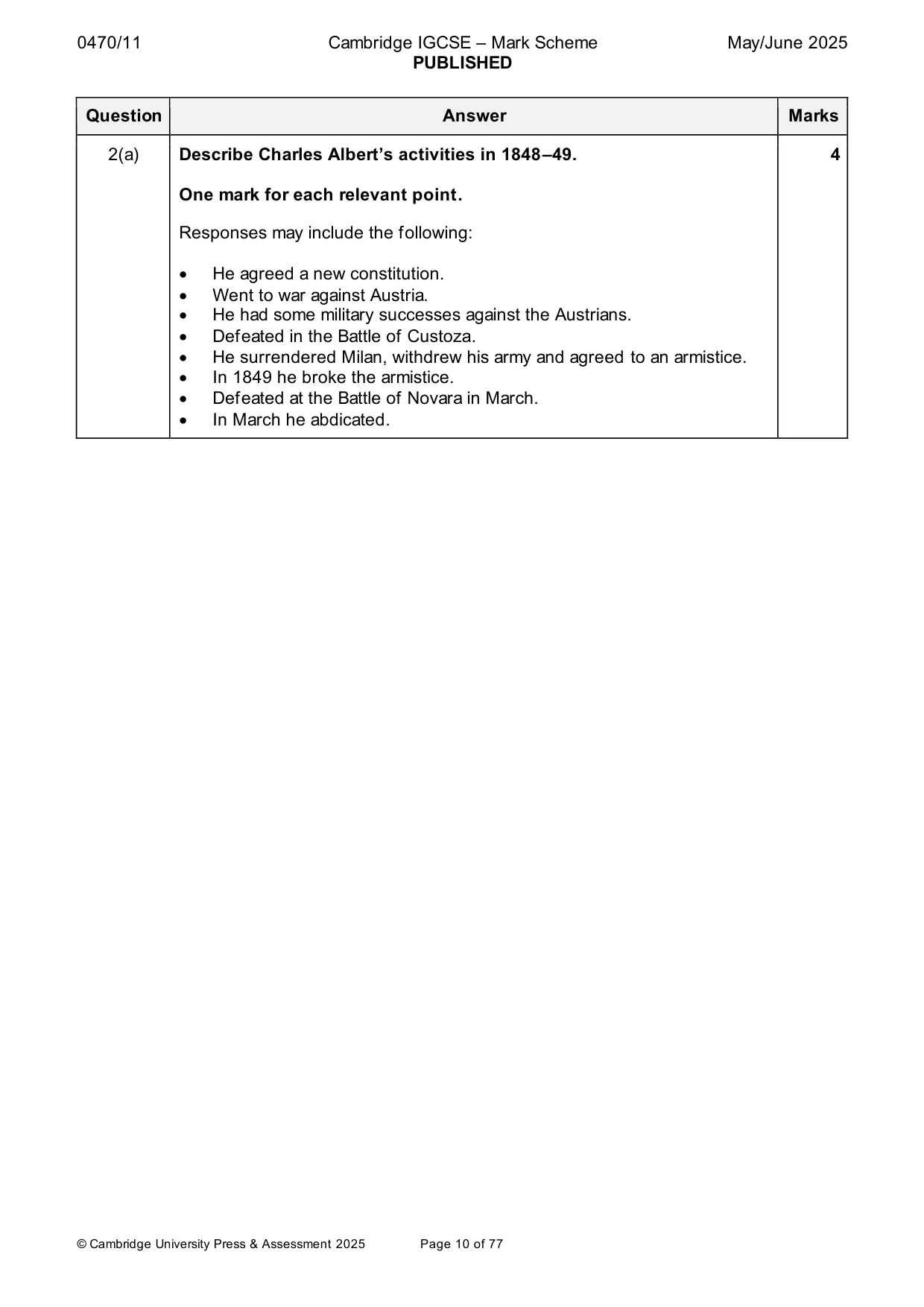 Mark scheme, page 10 of 77