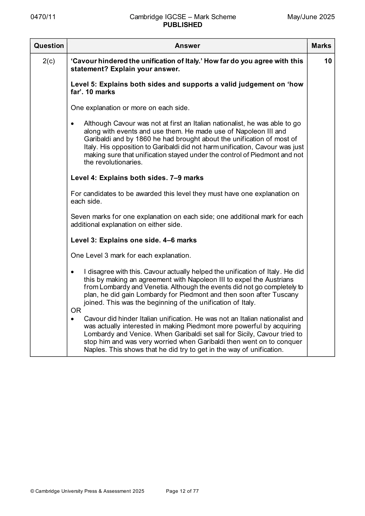 Mark scheme, page 12 of 77