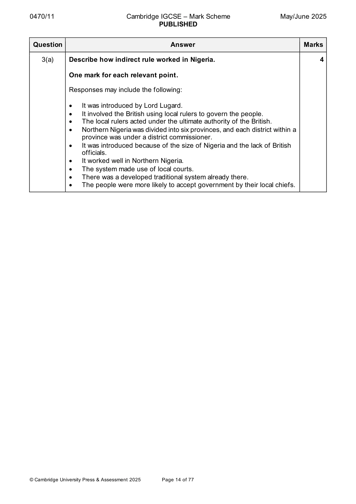 Mark scheme, page 14 of 77