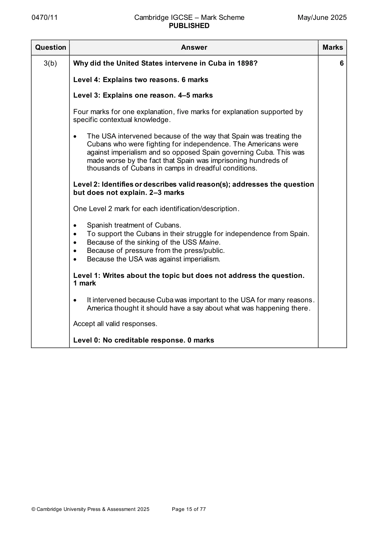 Mark scheme, page 15 of 77