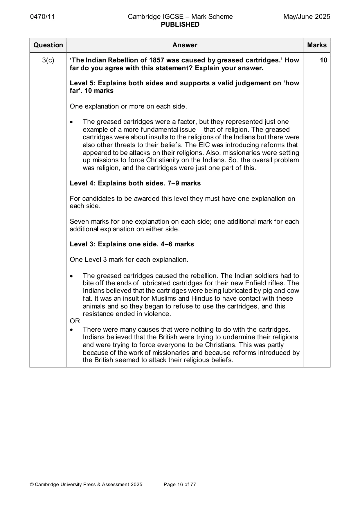 Mark scheme, page 16 of 77
