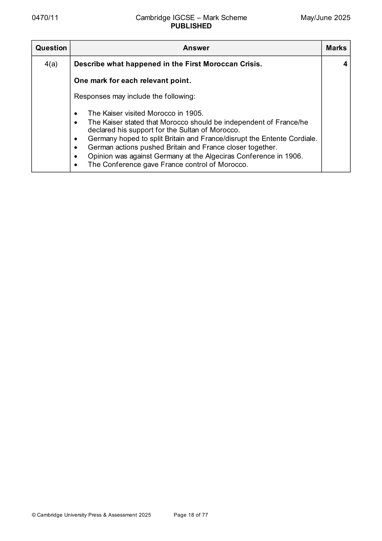 Mark scheme, page 18 of 77