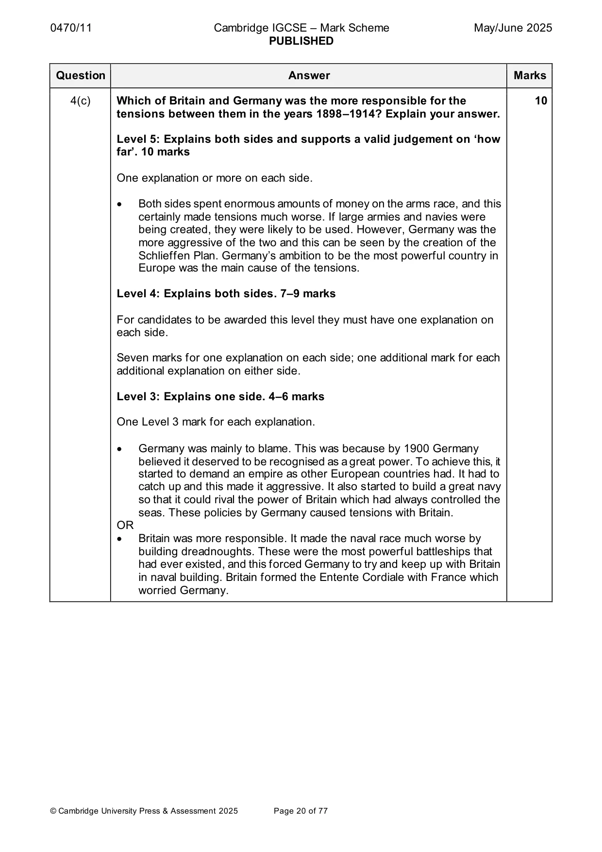 Mark scheme, page 20 of 77