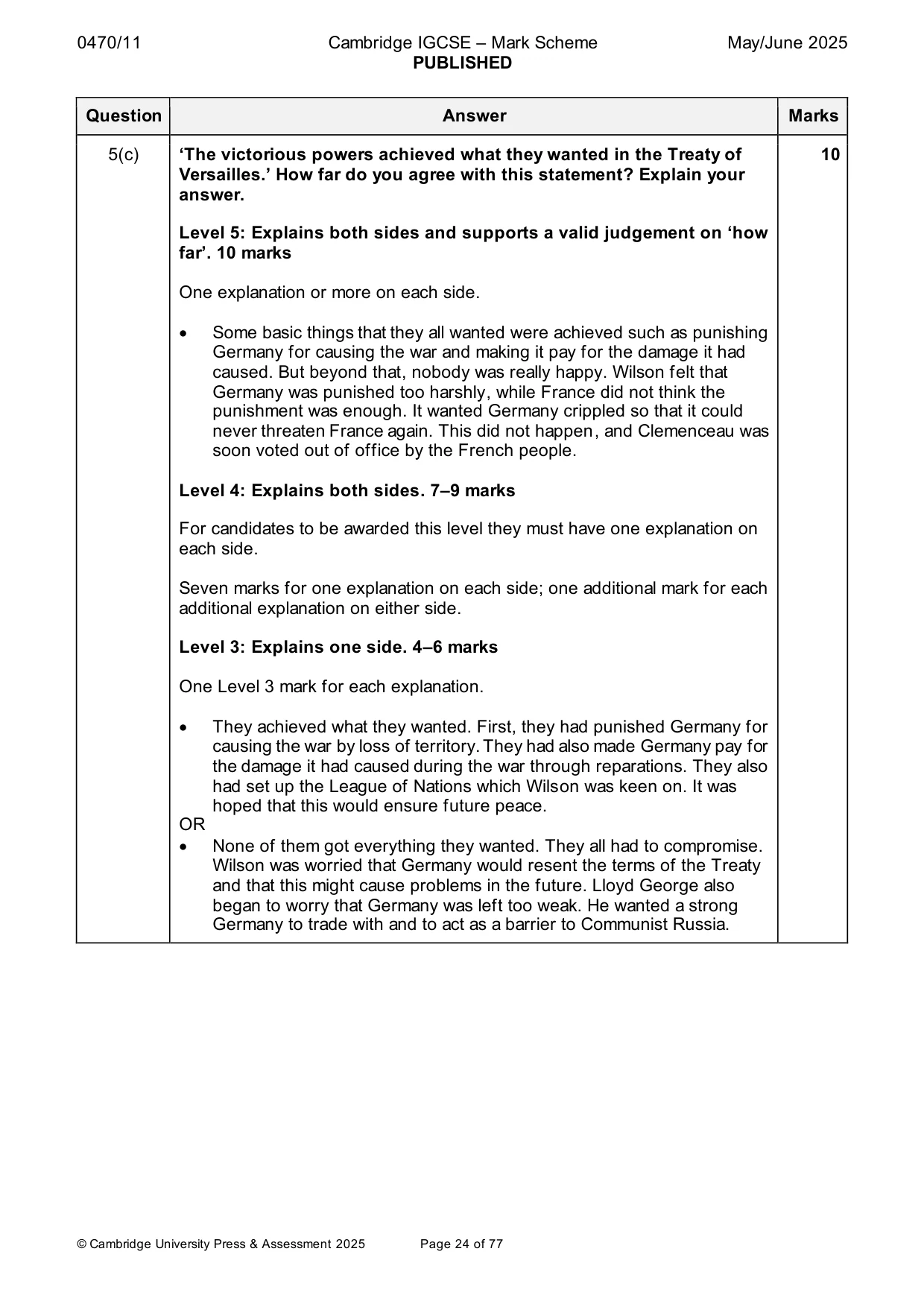 Mark scheme, page 24 of 77
