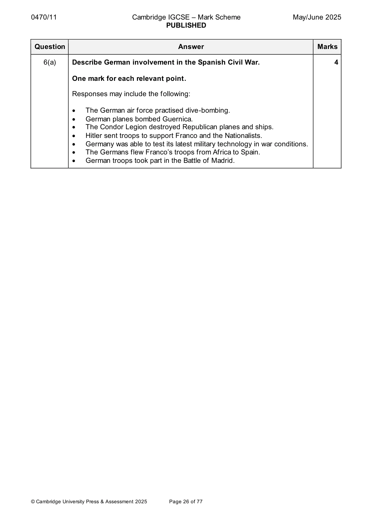 Mark scheme, page 26 of 77