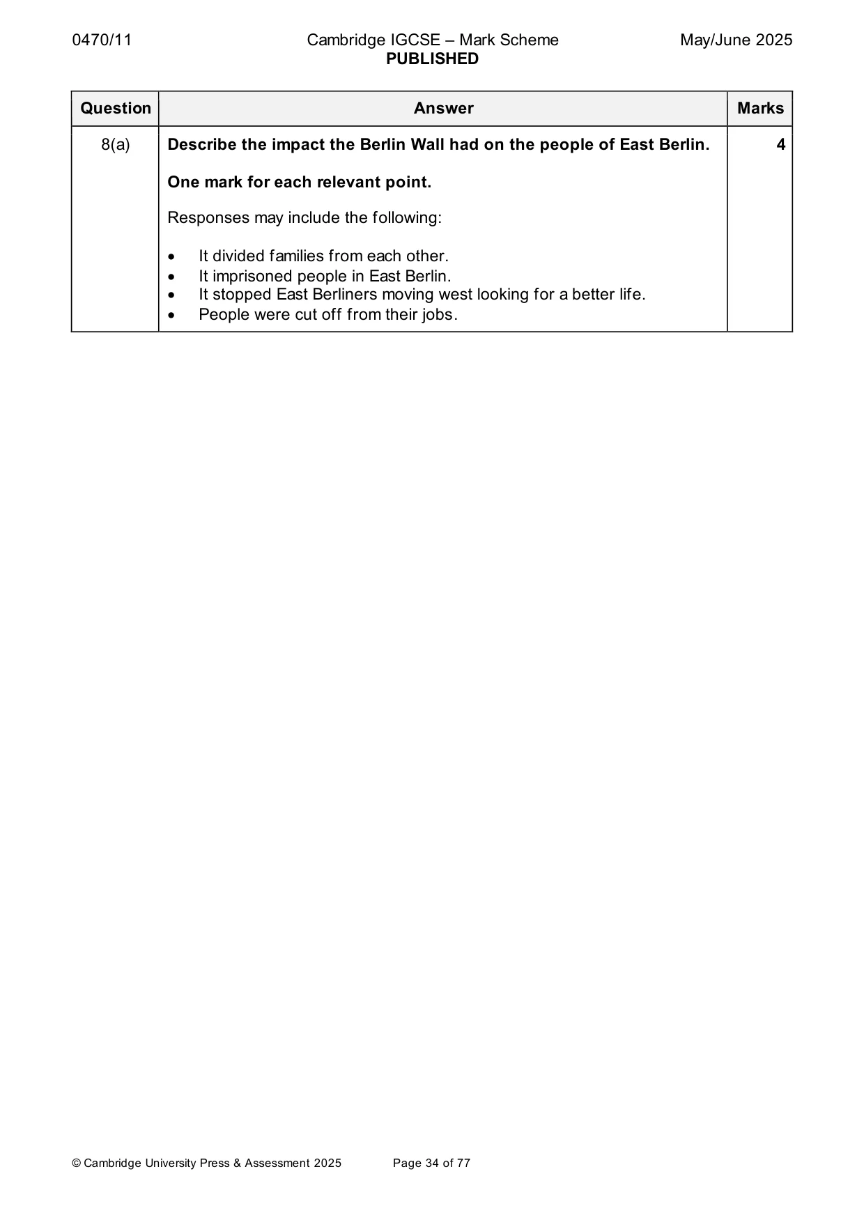 Mark scheme, page 34 of 77