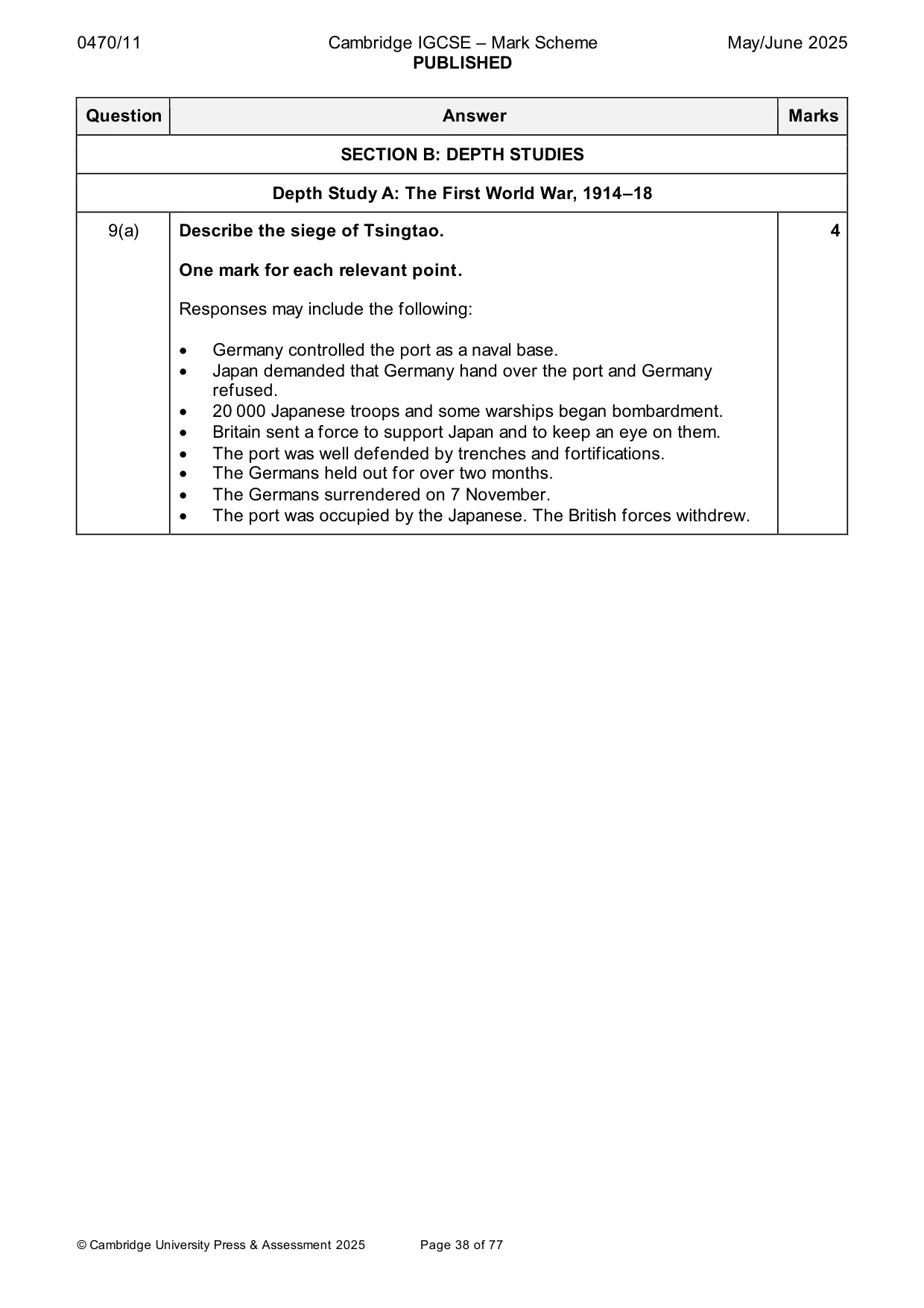 Mark scheme, page 38 of 77