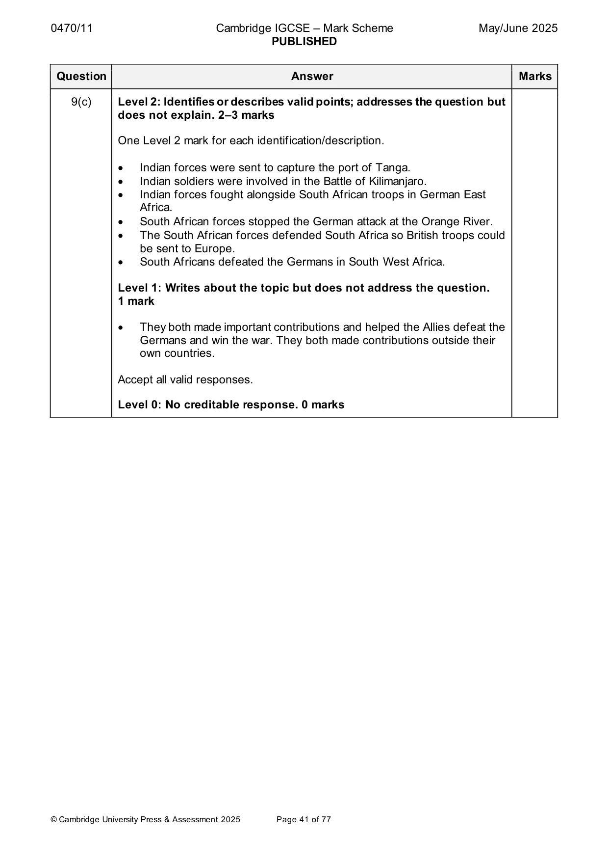 Mark scheme, page 41 of 77