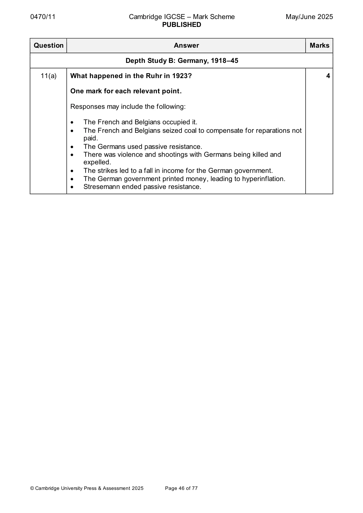 Mark scheme, page 46 of 77