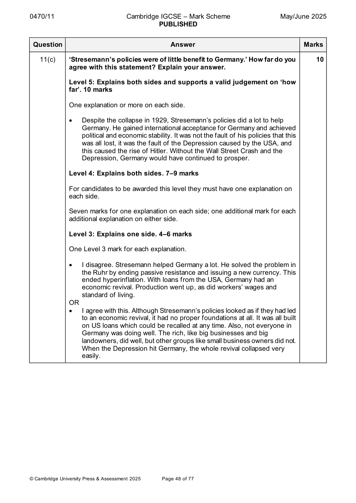 Mark scheme, page 48 of 77
