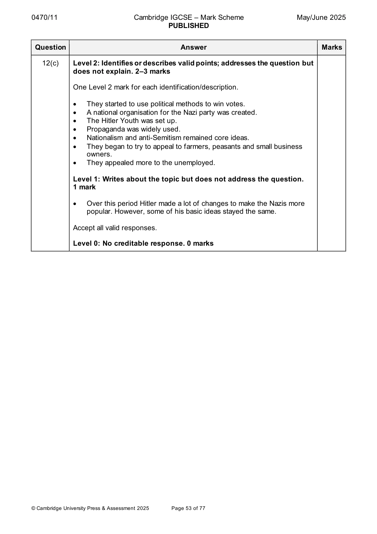 Mark scheme, page 53 of 77