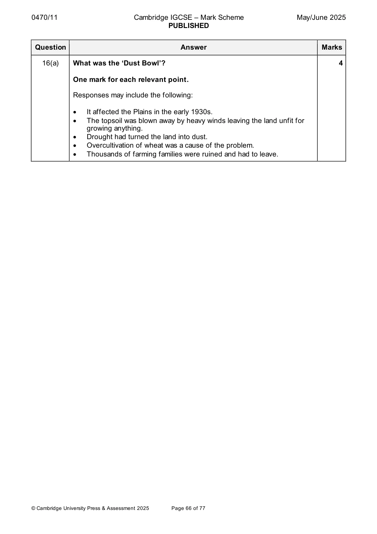 Mark scheme, page 66 of 77