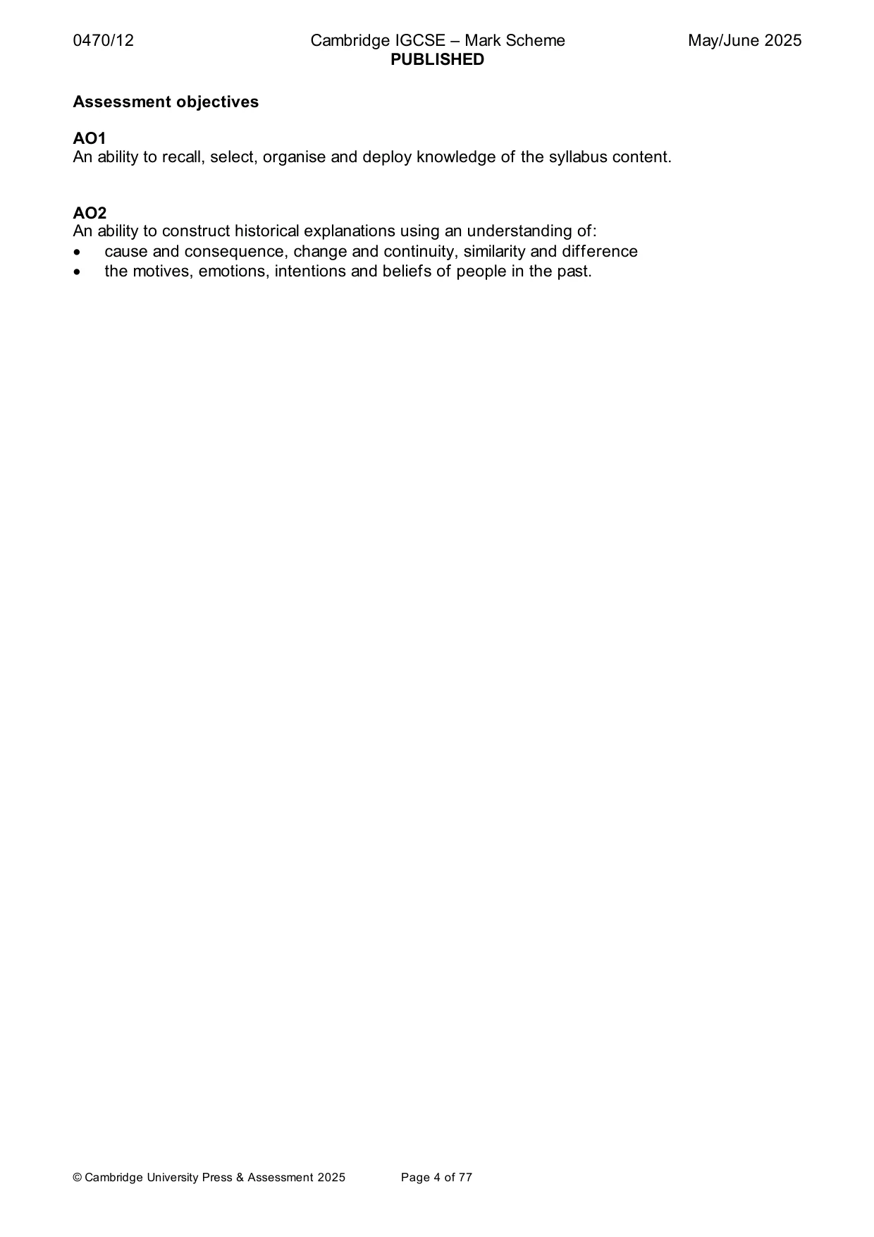Mark scheme, page 4 of 77
