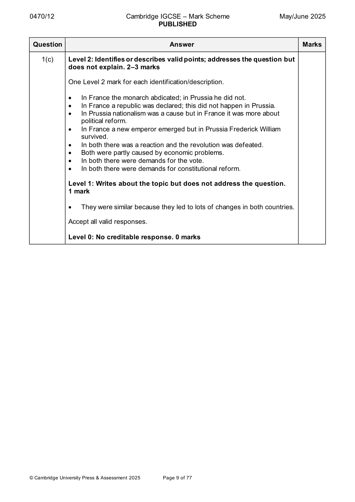 Mark scheme, page 9 of 77