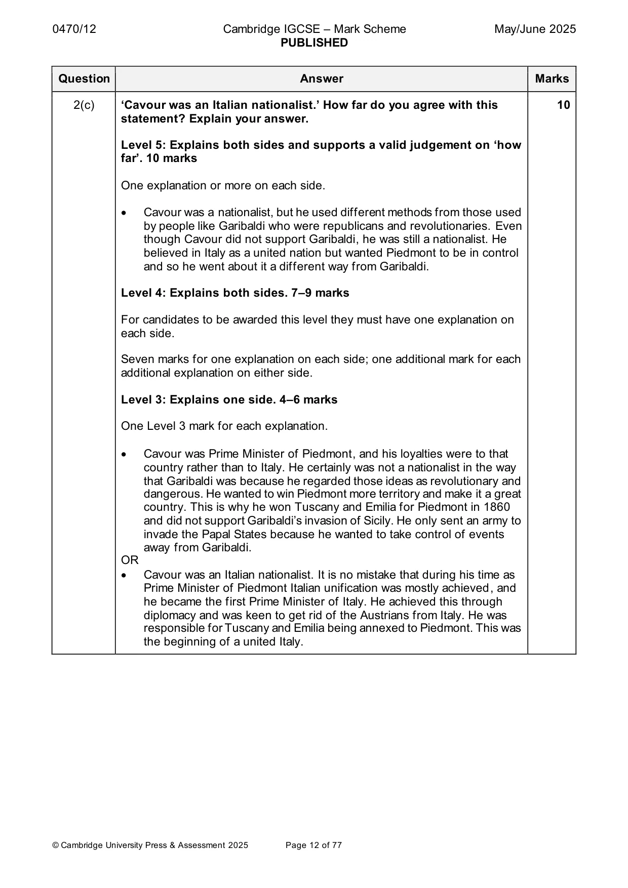 Mark scheme, page 12 of 77