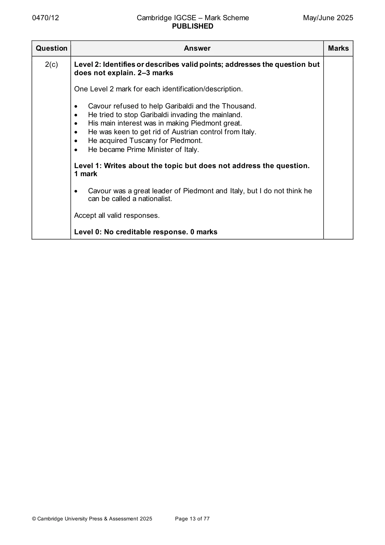Mark scheme, page 13 of 77