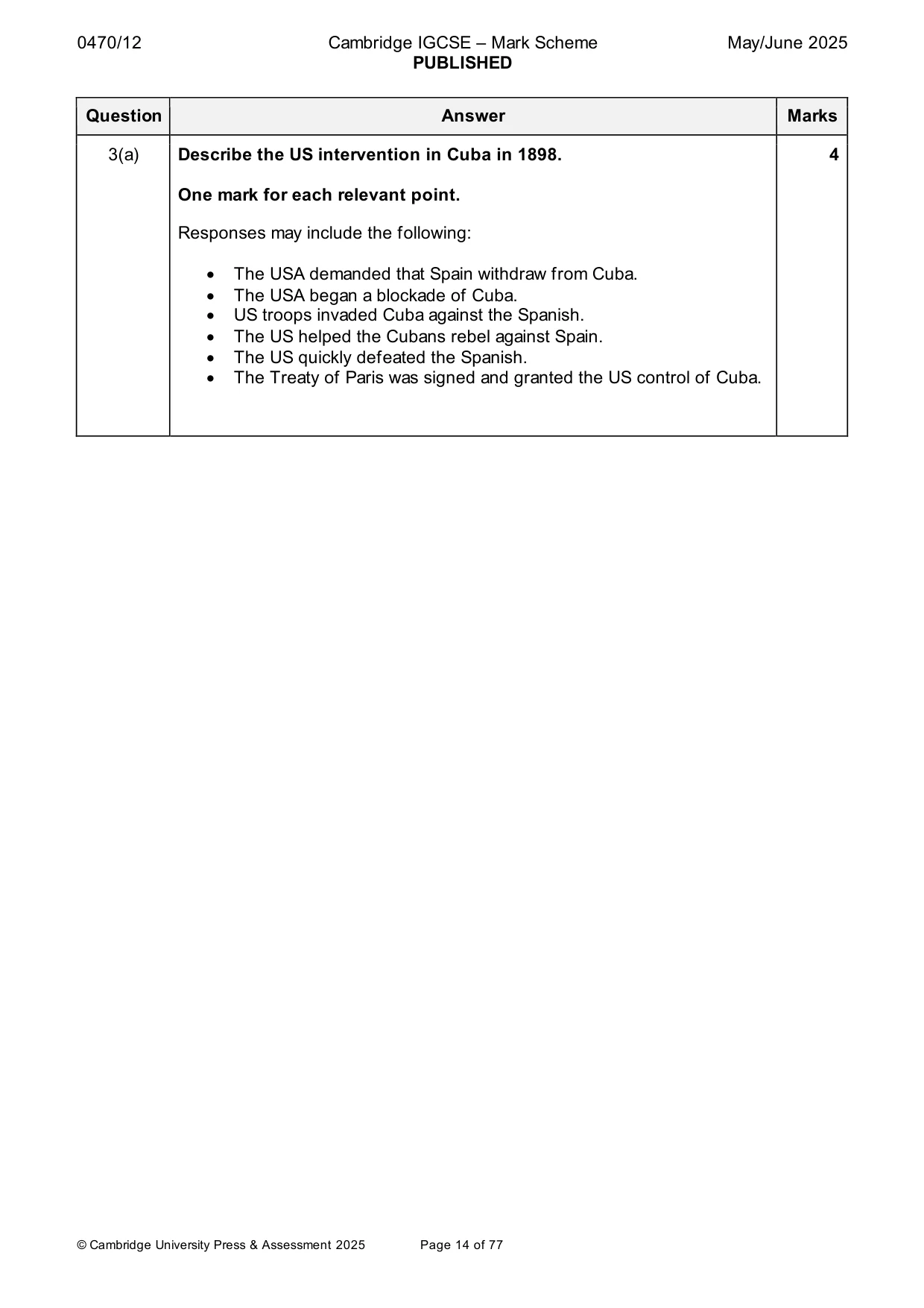 Mark scheme, page 14 of 77