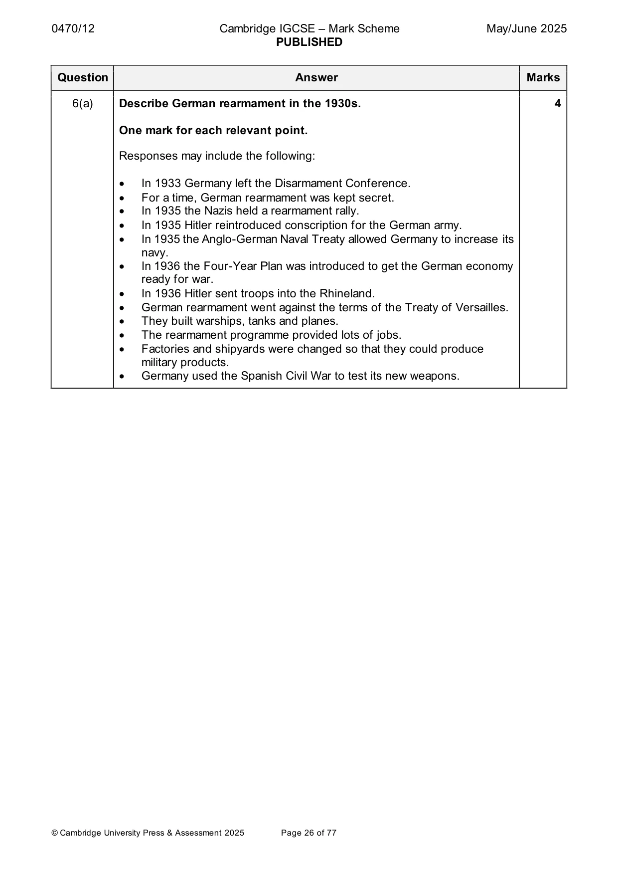 Mark scheme, page 26 of 77