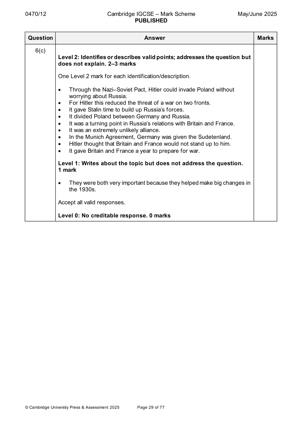 Mark scheme, page 29 of 77