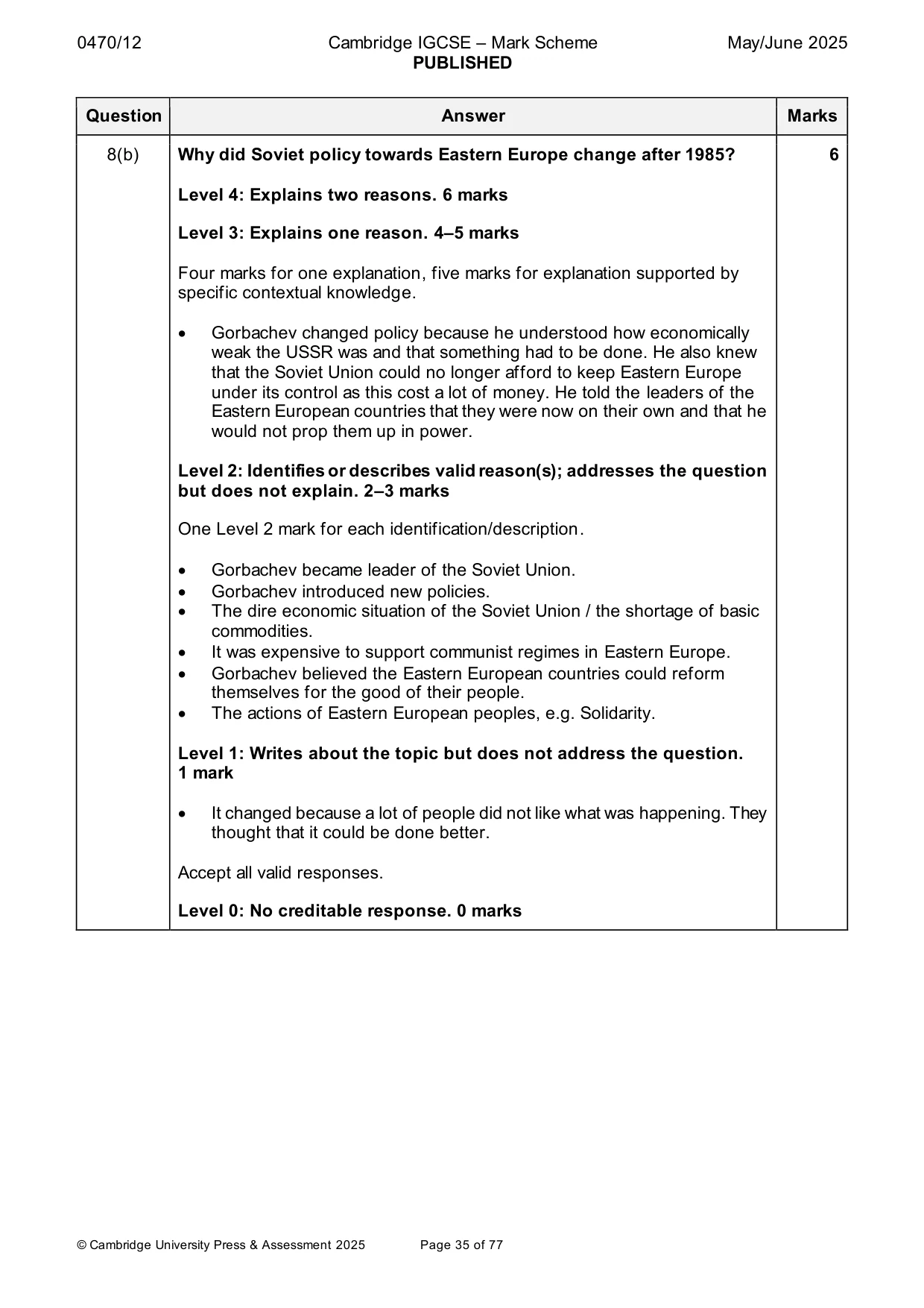Mark scheme, page 35 of 77