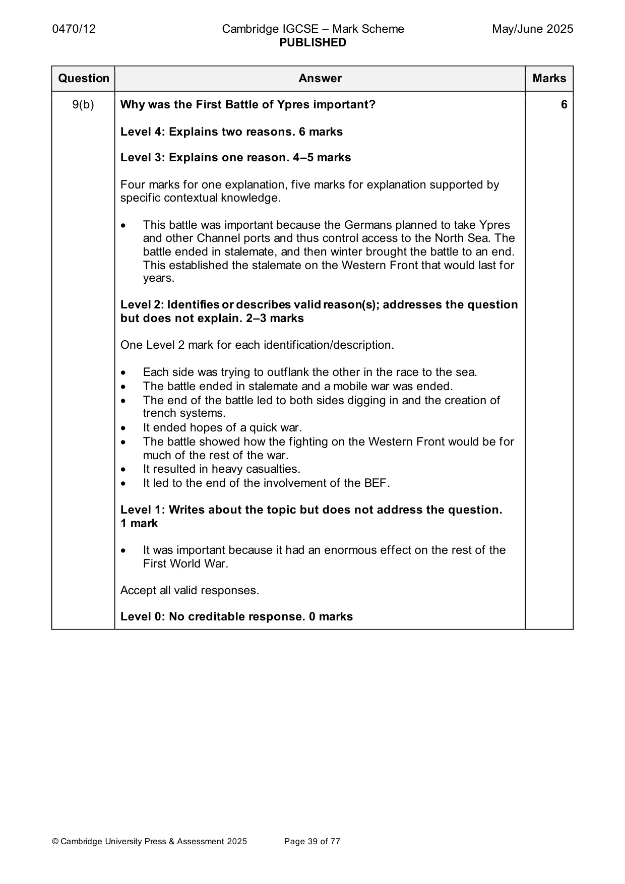 Mark scheme, page 39 of 77