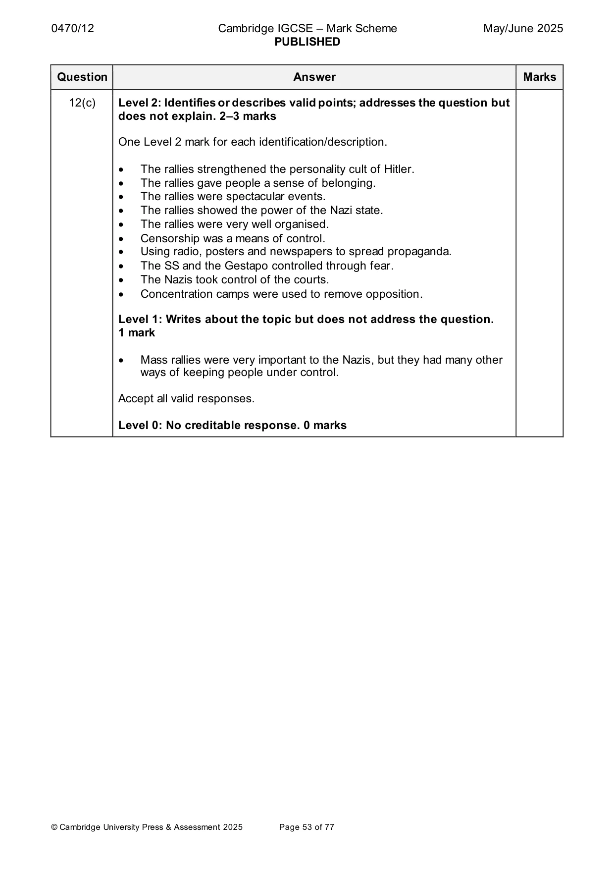 Mark scheme, page 53 of 77