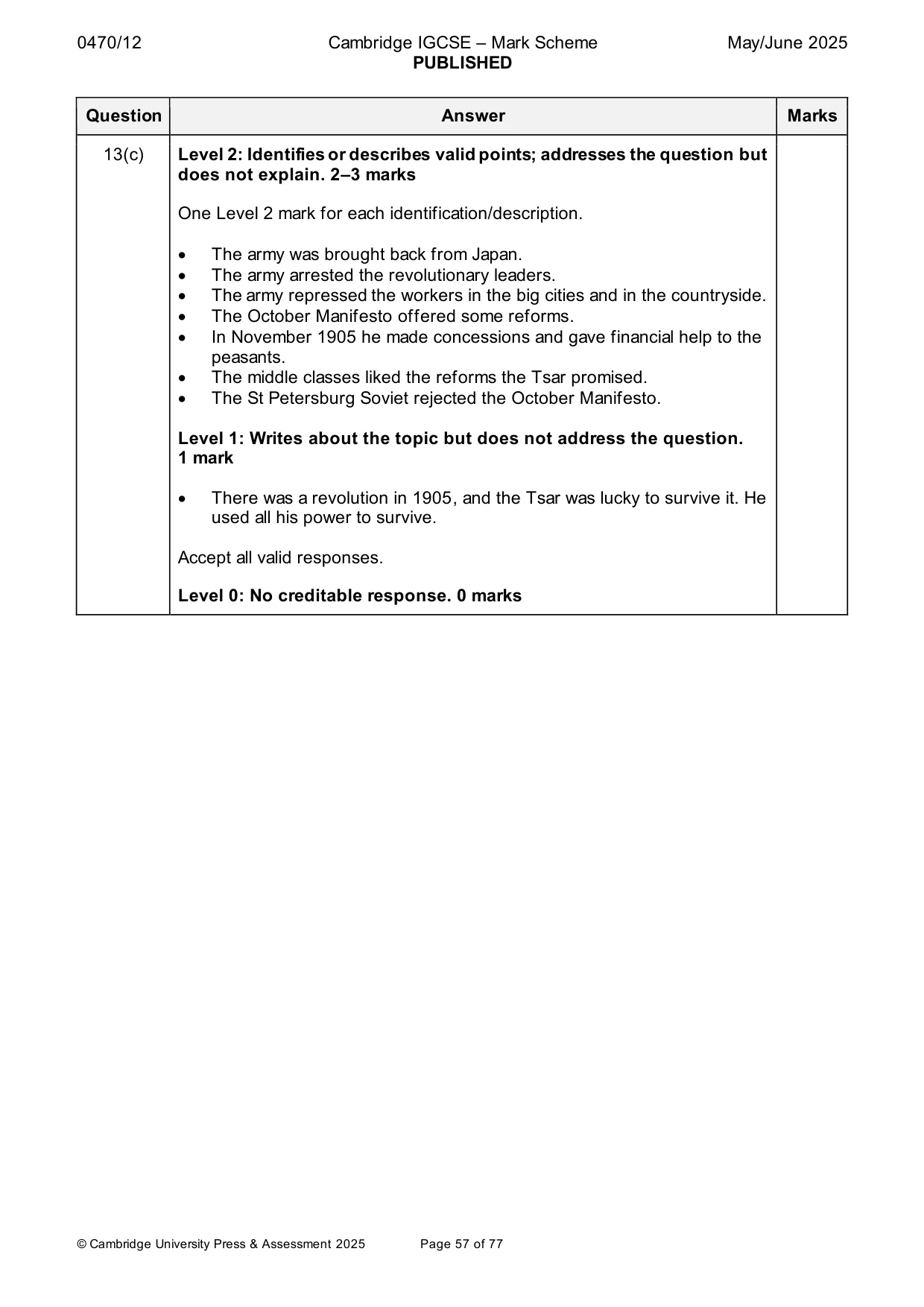 Mark scheme, page 57 of 77