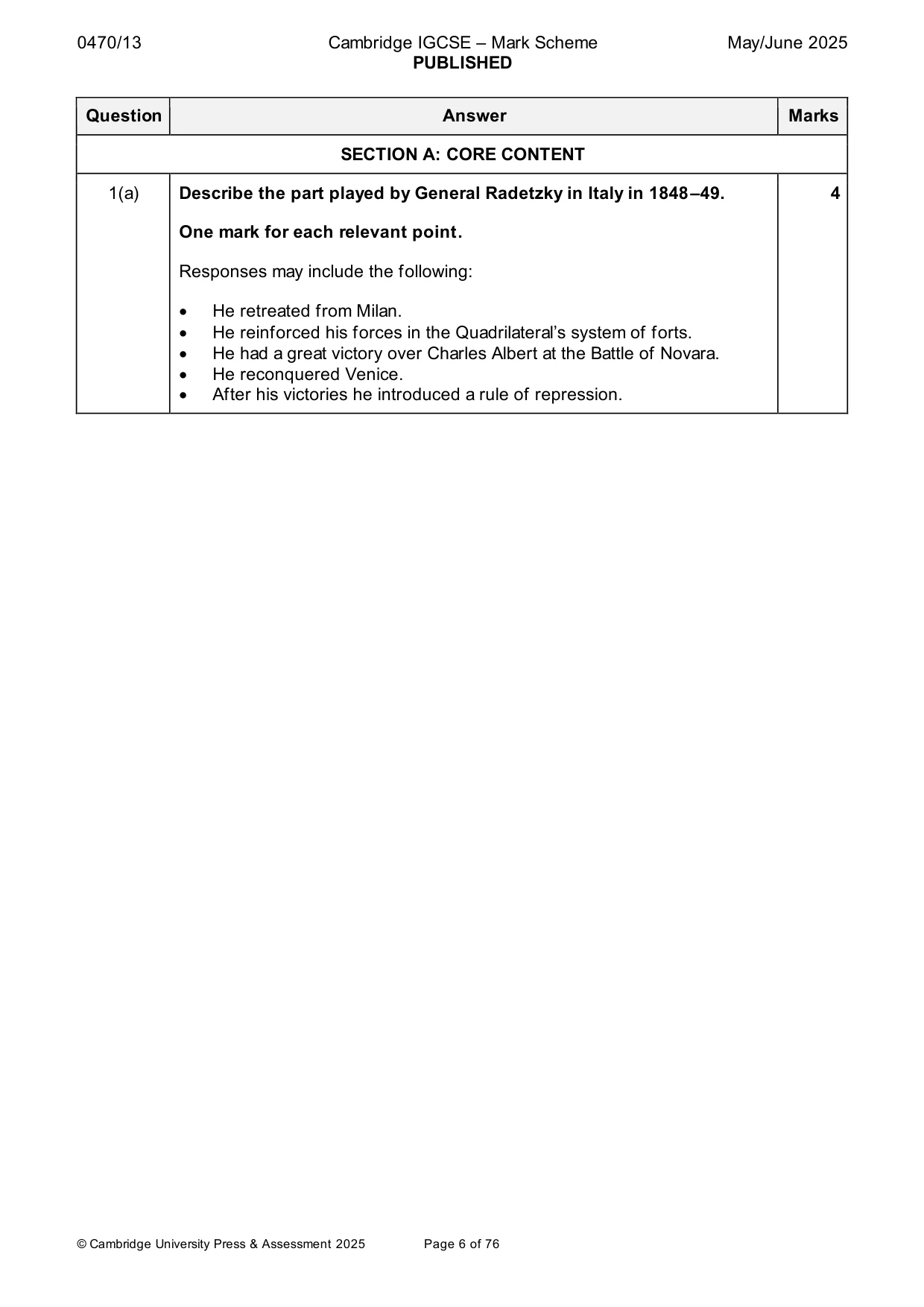 Mark scheme, page 6 of 76