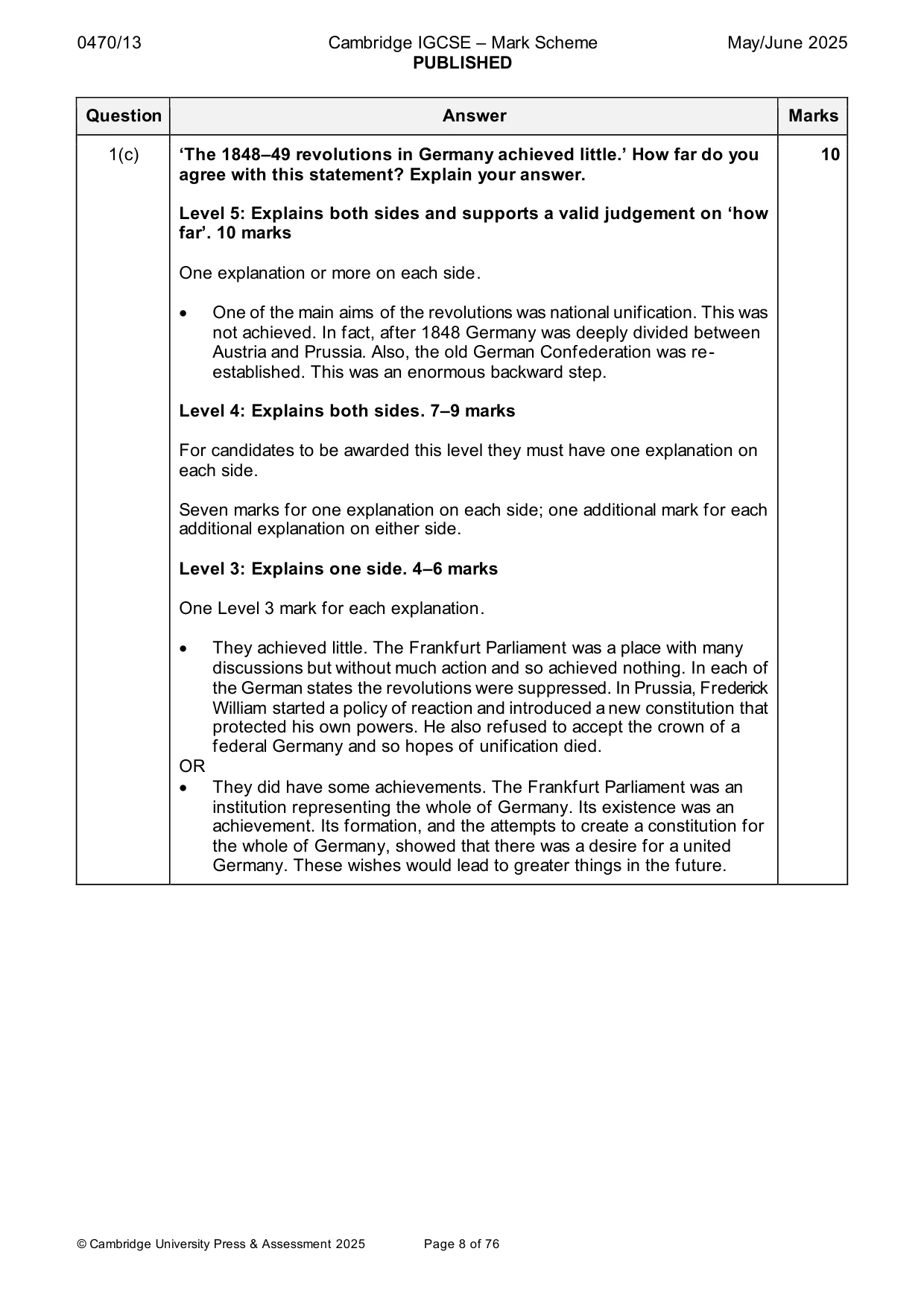Mark scheme, page 8 of 76