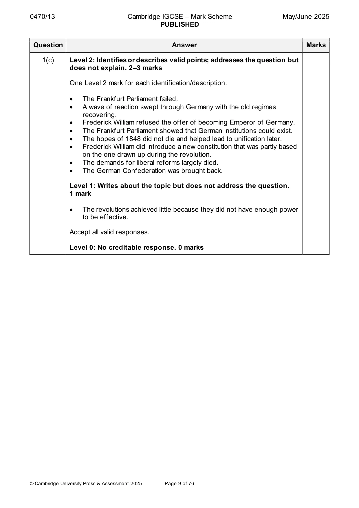 Mark scheme, page 9 of 76