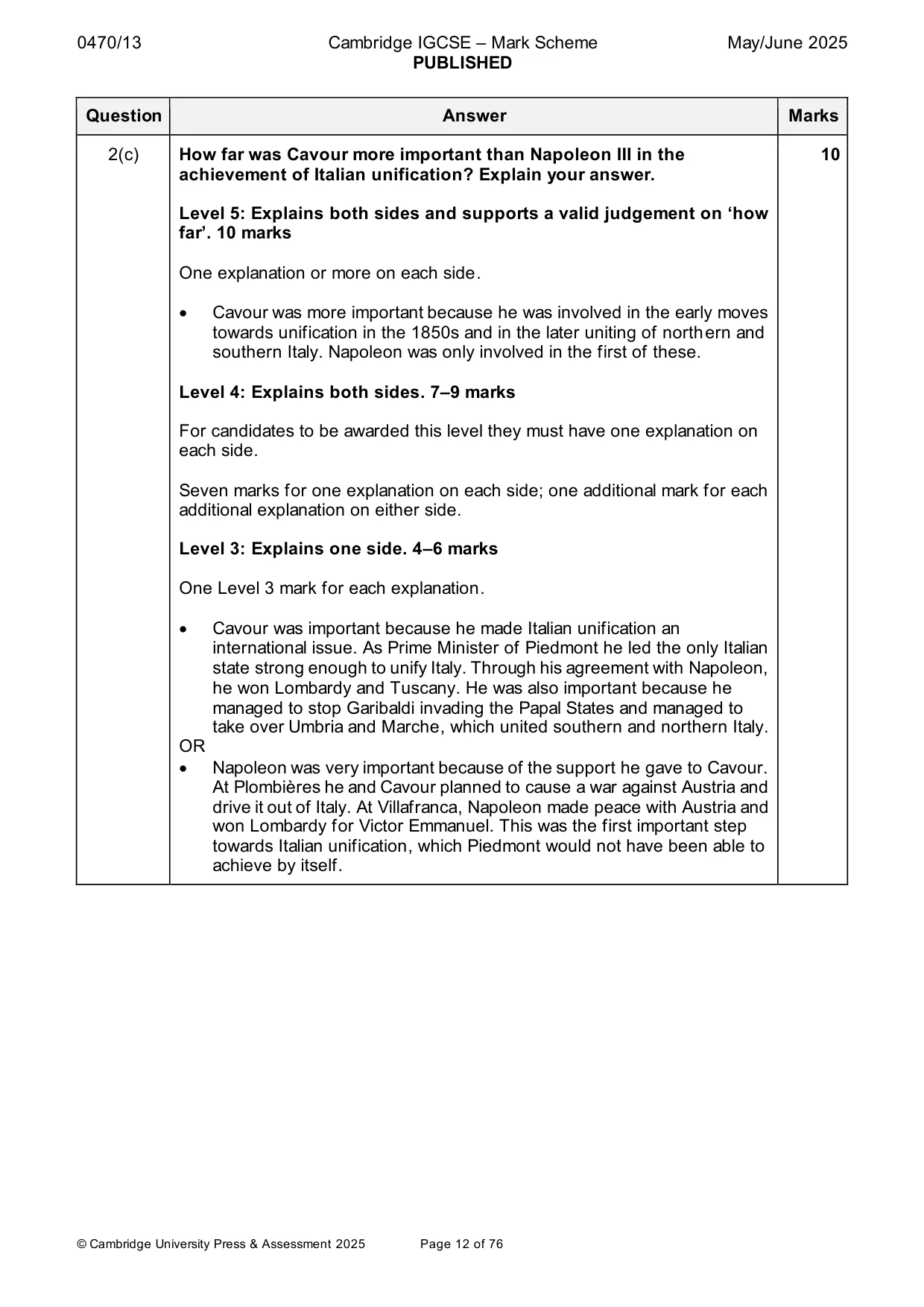 Mark scheme, page 12 of 76