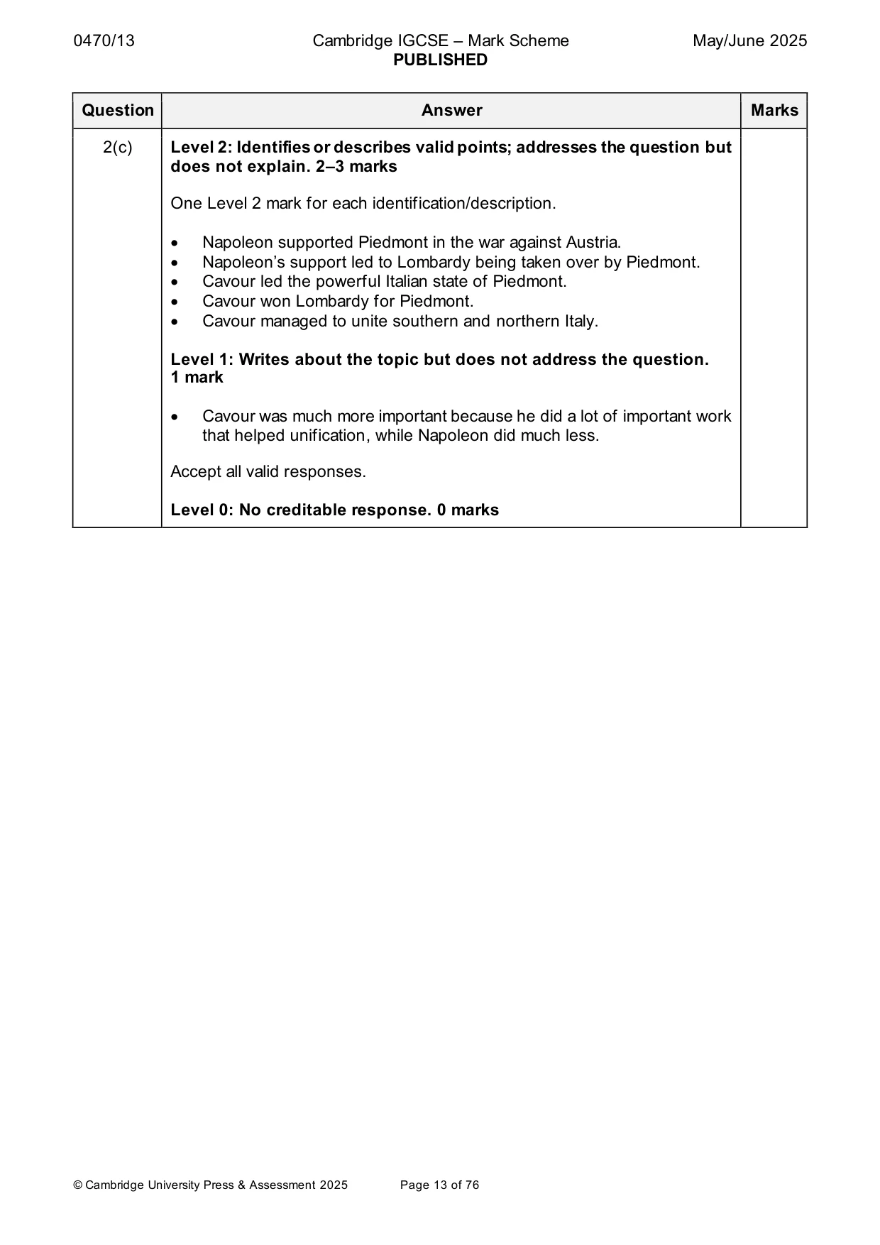 Mark scheme, page 13 of 76