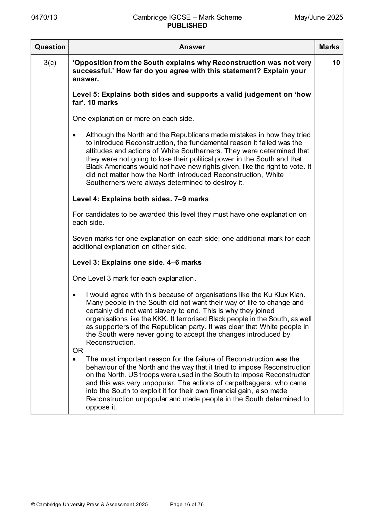 Mark scheme, page 16 of 76